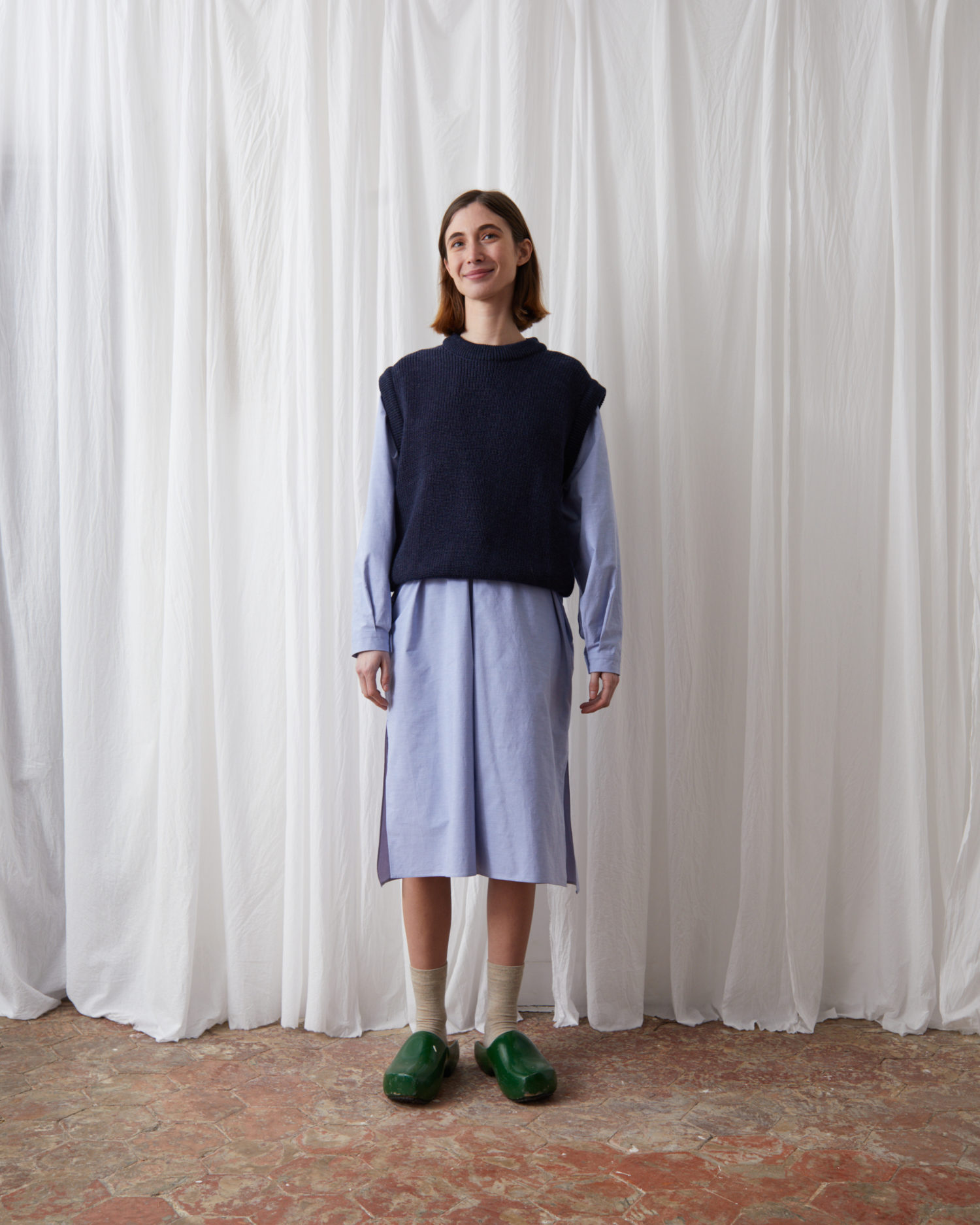 SLEEVELESS UNISEX PULLOVER NAVY – Image 2