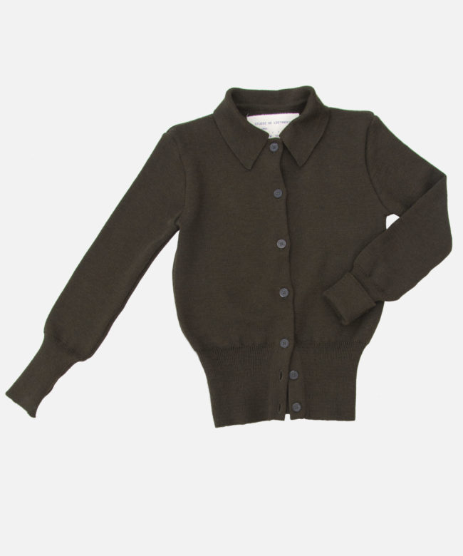 VEST WITH A COLLAR BROWN